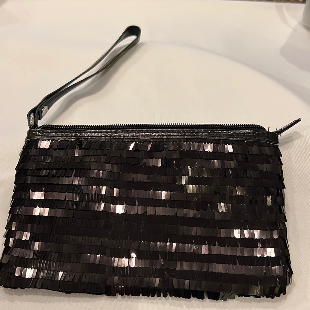 Black Sequin Evening Clutch